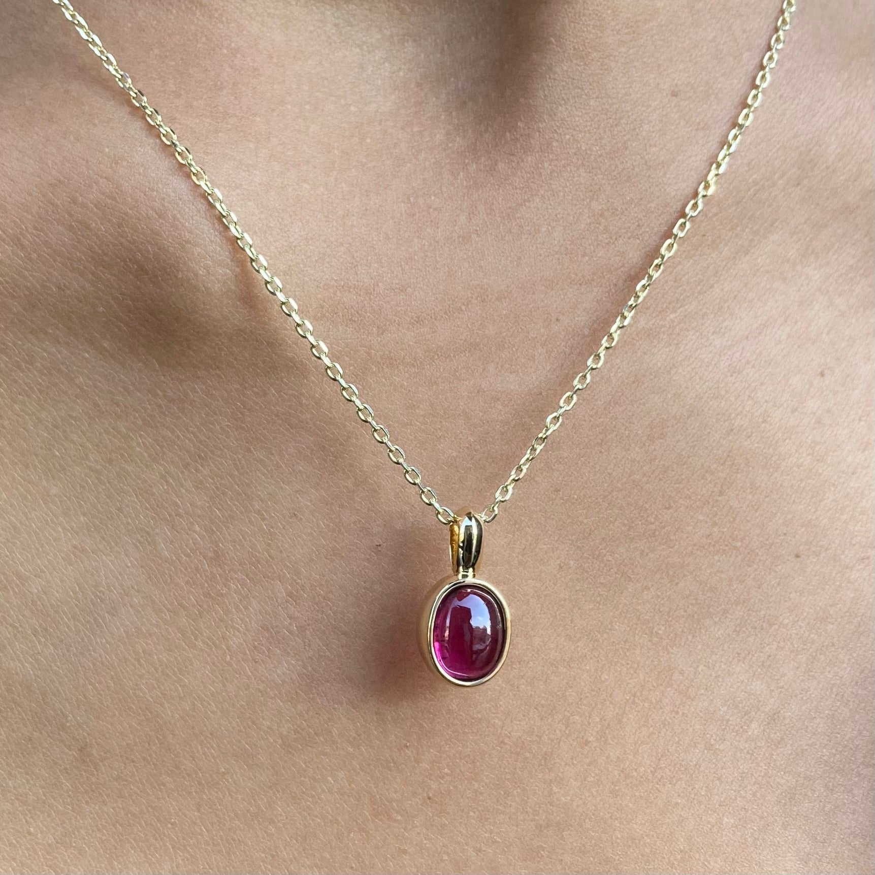 14k Pink Tourmaline Pendant